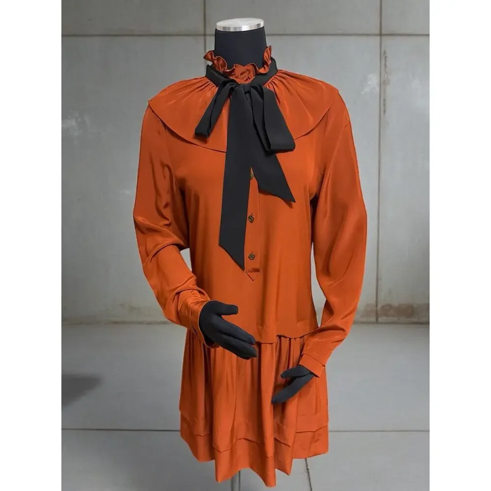 Coach 1941 Tie Neck Ruffle Dress Style #88986 Size 6